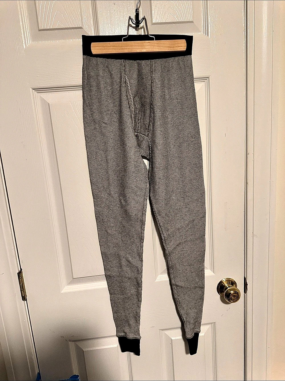Goodfellow & Co Houndstooth Jogger thermals in Gray & Black